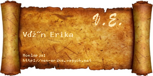 Vén Erika névjegykártya
